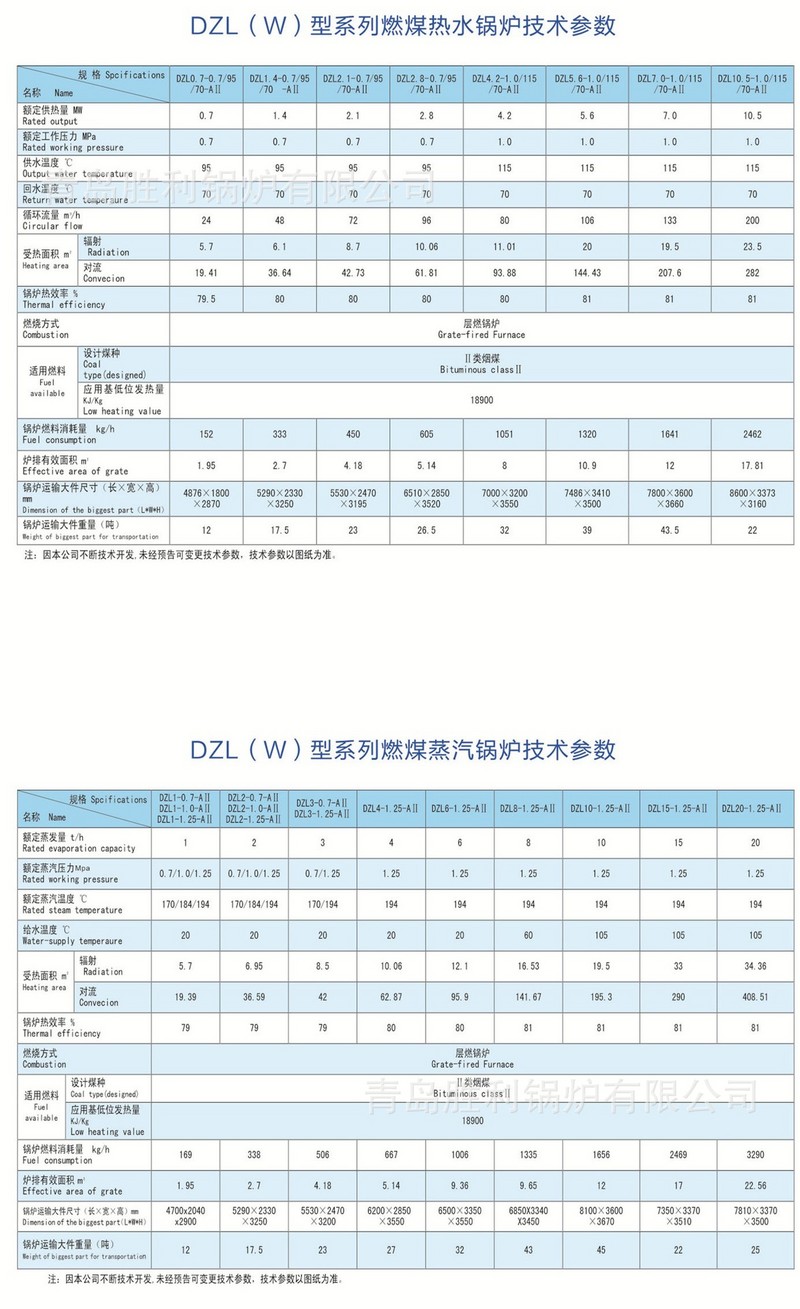 DZL参数表